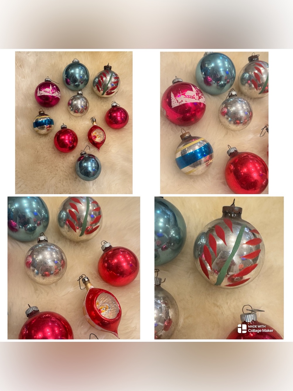 Lot of 9pcs Vintage 40-50s Shiny Brite Ornament’s